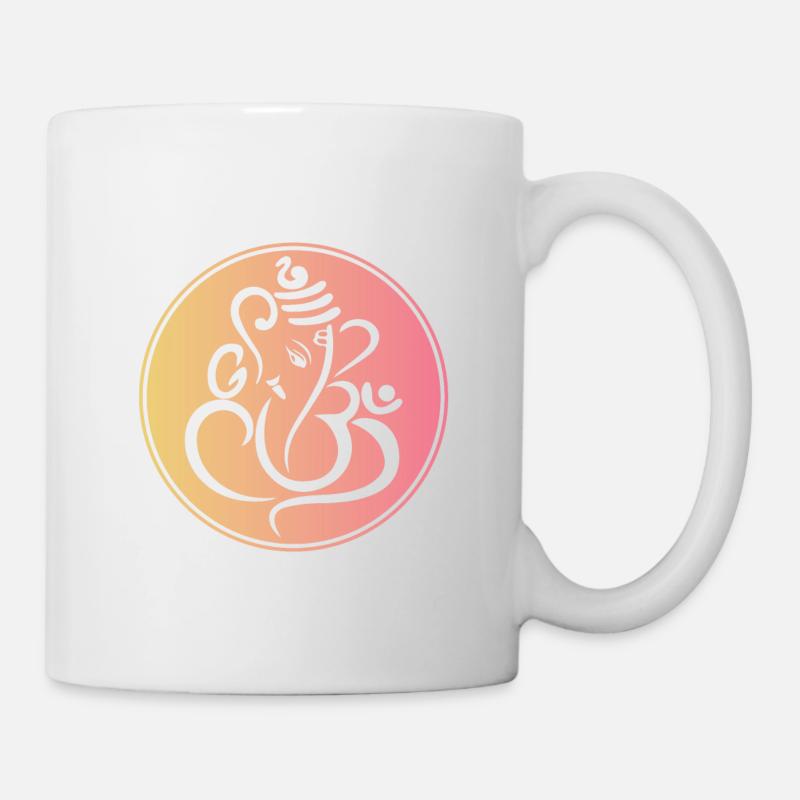 Éléphant hindou Ganesh minimaliste - Mug blanc - blanc