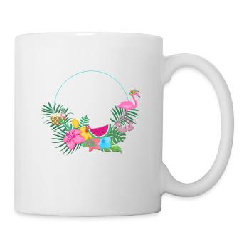 beachy_wreath_flamingo - Mug - white - Right