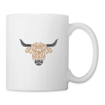 Schottische Hochlandkuh - Tasse - Weiß - Rechts