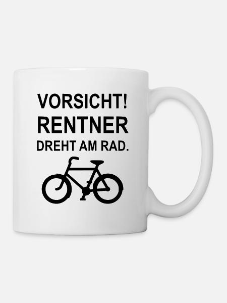 Rentner dreht am Rad - Tasse - Weiß
