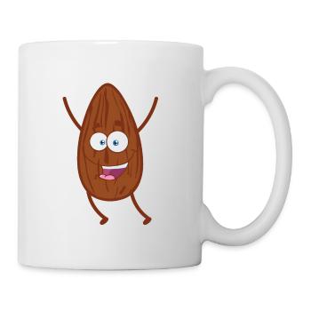 Happy smiling almond nut - Mug - white - Right