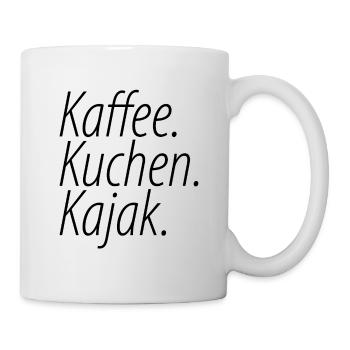 Kaffee Espresso Käffchen Kuchen Kanu Kajak - Tasse - Weiß - Rechts