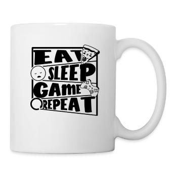Gamer Eat Sleep Game Repeat Gamer Cadeau - Mug blanc - blanc - Droite