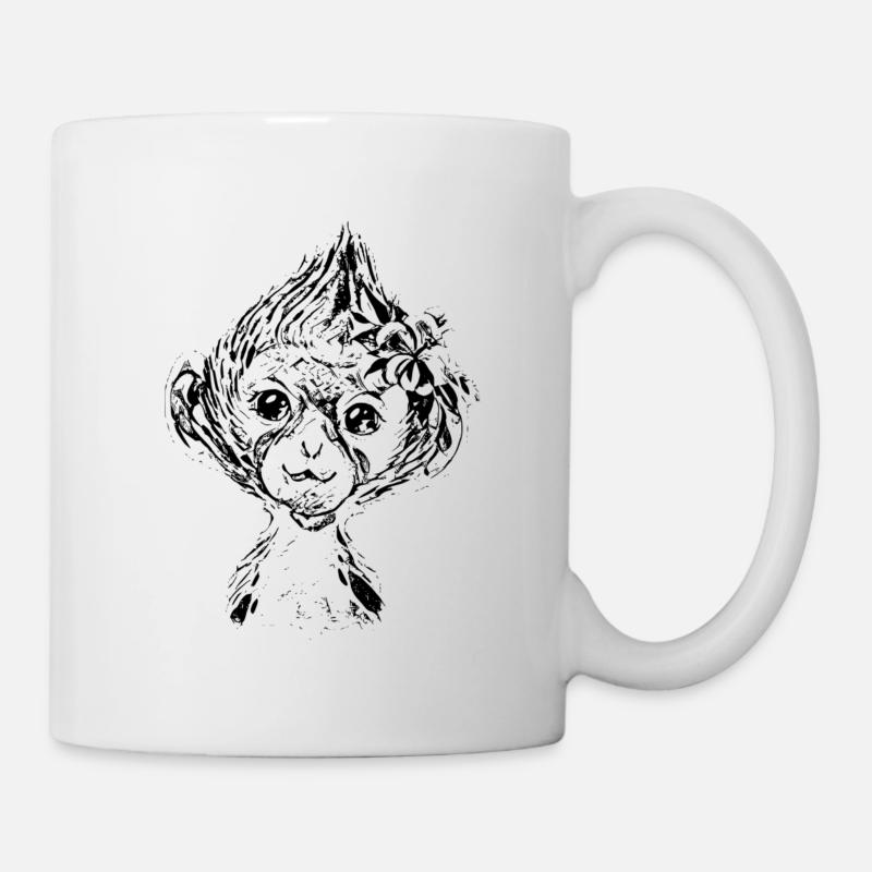 Affen - Tasse - Weiß