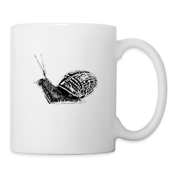 Schnecke - Tasse - Weiß - Rechts