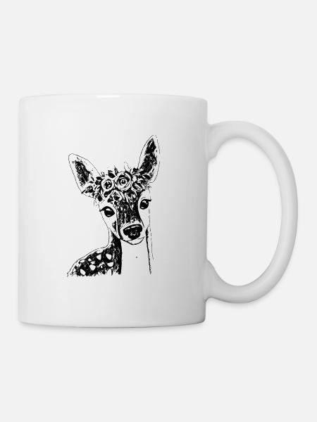 Reh - Tasse - Weiß
