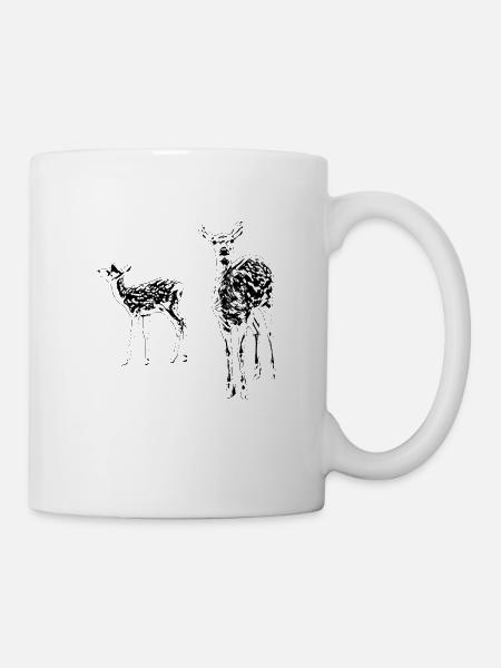 Rehe - Tasse - Weiß