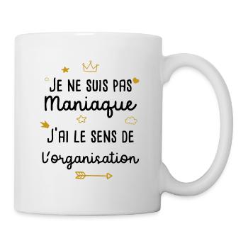 Maniaque fille | Femme maniaque cadeau drôle - Mug blanc - blanc - Droite