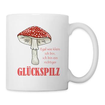 Fliegenpilz Pilz Glückspilz Illustration Motiv - Tasse - Weiß - Rechts