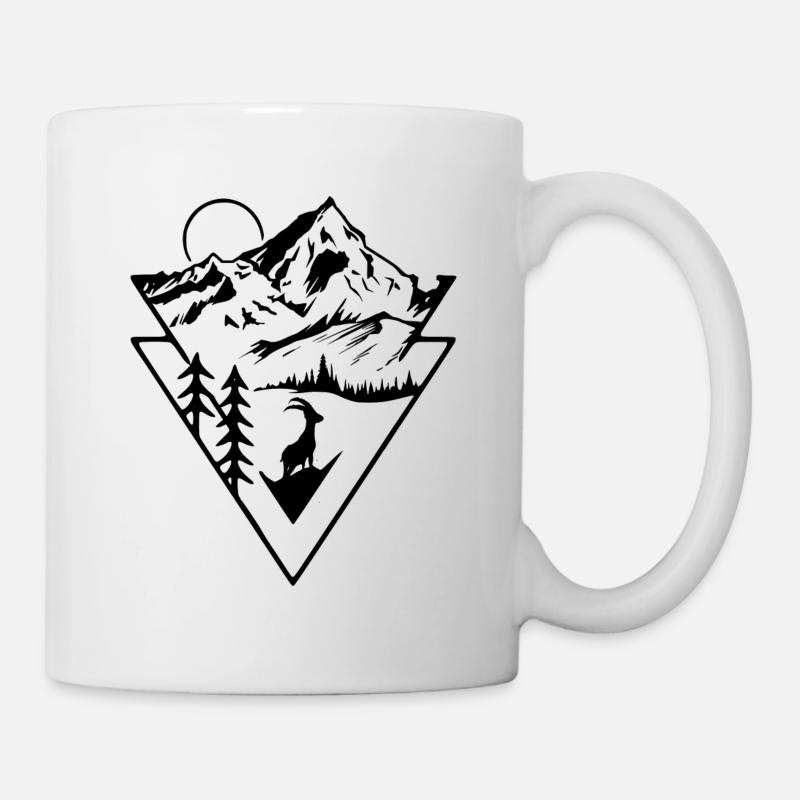 Alpen Berge Steinbock - Tasse - Weiß