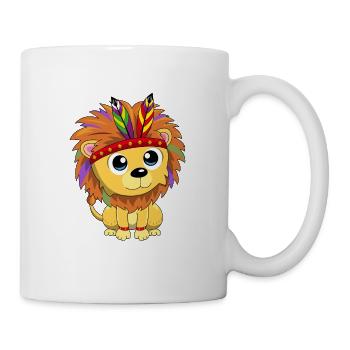 Bébé Lion Bébé Lion Bande Dessinée Lion Cadeau Indien - Mug blanc - blanc - Droite