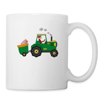 Traktor Bauer Berufe Hänger Jungen Ohne Text - Tasse - Weiß - Rechts