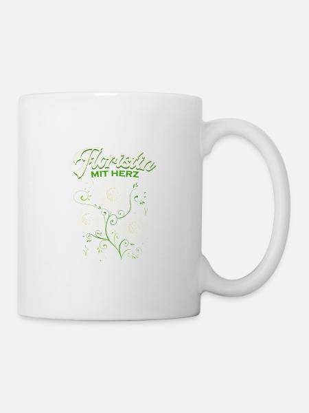 Floristin mit Herz Florist Floristik Sträuße Blume - Tasse - Weiß