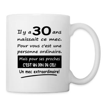 30 ans anniversaire 30 ans t-shirt 30 ans - Mug blanc - blanc - Droite