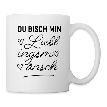 Du Bisch Min Lieblingsmänsch | Liebe Paare Herz - Tasse - Weiß - Rechts