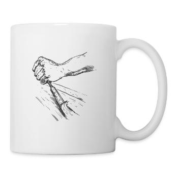 Wood carving drawing gift wood carver - Mug - white - Right