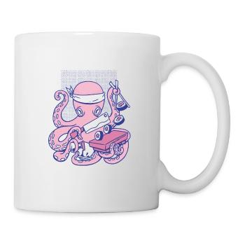 Octopus Sushi Chef Cartoon Japanische Sushi - Tasse - Weiß - Rechts