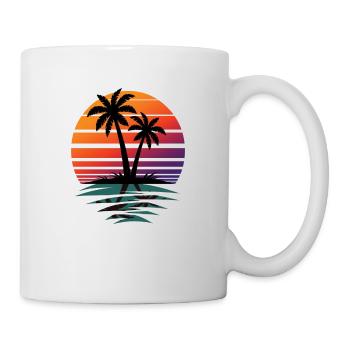 Palm Tree Retro Gift - Nature Lover Gift - Mug - white - Right