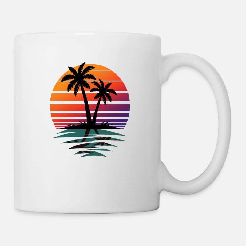Palm Tree Retro Gift - Cadeau amoureux de la nature - Mug blanc - blanc