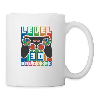 Lustige Gamer Level 30 Entsperrt 30. Geburtstagsgeschenk - Tasse - Weiß - Rechts
