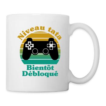 Annoncer grossesse tata, cadeau, femme, naissance - Mug blanc - blanc - Droite