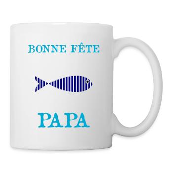 FÊTE DES PÈRES.BONNE FÊTE PAPA. PAPA. BONNE FÊTE - Mug blanc - blanc - Droite