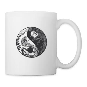 Ying Yang Crane Snake Chinese Symbol - Mug - white - Right