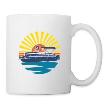 Ponton boot Retro Sunset Für Pontonbesitzer 2021 - Tasse - Weiß - Rechts