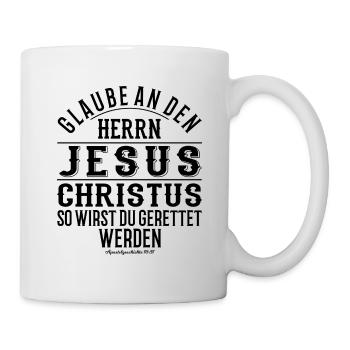 Jesus Christus Shirt für Damen und Herren Christ - Tasse - Weiß - Rechts
