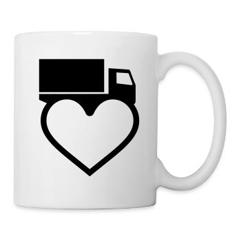 Heart trucker truck lorry - Mug - white - Right