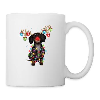 Noël Mignon Teckel Wiener Dog Cadeau - Mug blanc - blanc - Droite