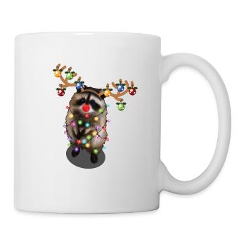 Weihnachtswaschbär - Süßes lustiges Weihnachtstier Geschenk - Tasse - Weiß - Rechts