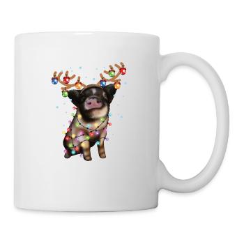 Christmas Piggie - Cute Piggy Xmas Holiday Pig - Mug - white - Right