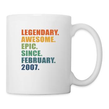 16th Birthday, February 2007, 16 Year Anniversary - Mug - white - Right
