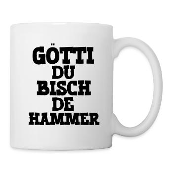 Götti du bisch de Hammer Patenonkel Schweiz Taufe - Tasse - Weiß - Rechts