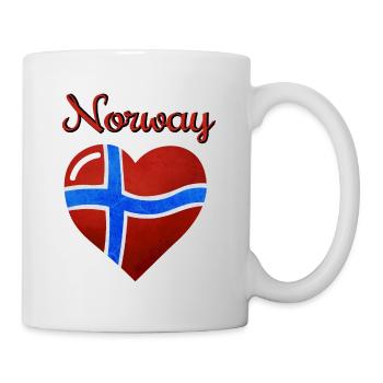 Die Flagge von Norwegen, Norges flaggeg - Tasse - Weiß - Rechts