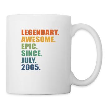 18. Geburtstag, Juli 2005, 18-jähriges Jubiläum - Tasse - Weiß - Rechts
