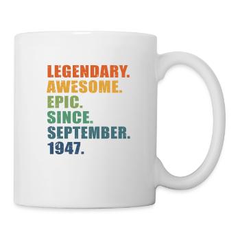 75th Birthday, September 1947, 75 Year Anniversary - Mug - white - Right