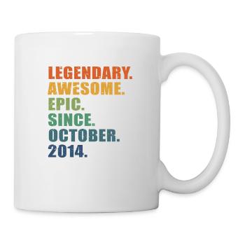 9. Geburtstag, Oktober 2014, 9-jähriges Jubiläum - Tasse - Weiß - Rechts