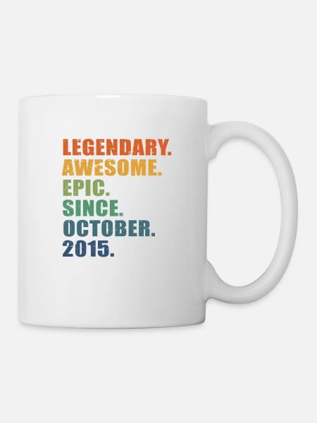 8. Geburtstag, Oktober 2015, 8-jähriges Jubiläum - Tasse - Weiß