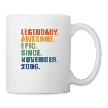 17. Geburtstag, November 2006, 17-jähriges Jubiläum - Tasse - Weiß - Rechts