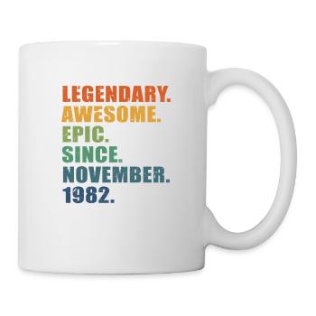 40. Geburtstag, November 1982, 40-jähriges Jubiläum - Tasse - Weiß - Rechts