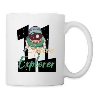 Astronaut in space - 11th birthday - Mug - white - Right