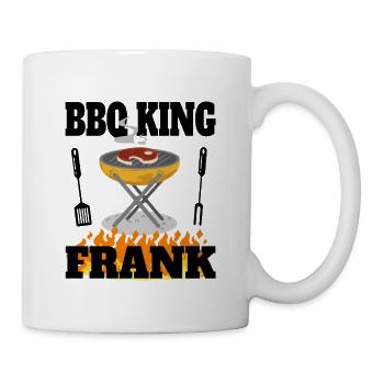 Frank BBQ King & Grillmeister lustiger Spruch - Tasse - Weiß - Rechts
