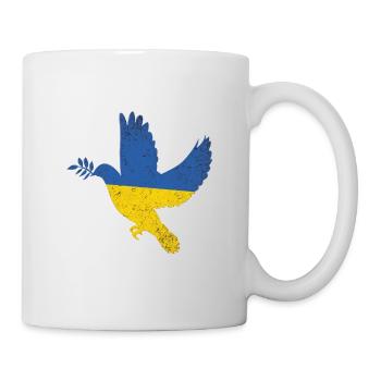 Ukraine Flag Peace Symbol - Flag Of Ukraine - Mug - white - Right