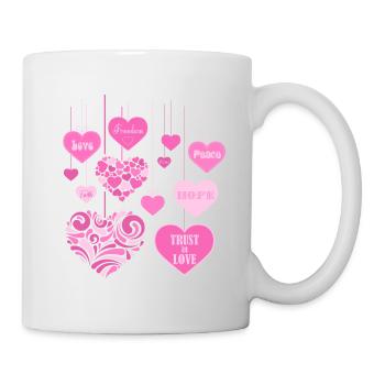 Hearts Bouquet - LOVE PEACE FREEDOM 2 - Mug - white - Right