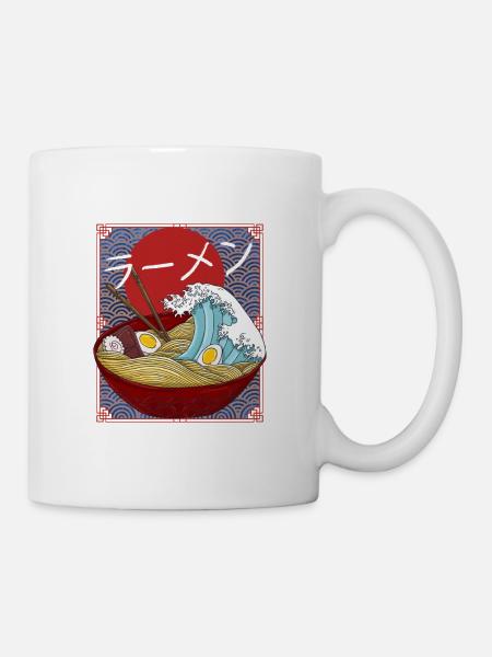 Ramen Vintage Design with Japan Hiragana Sign - Mug - white