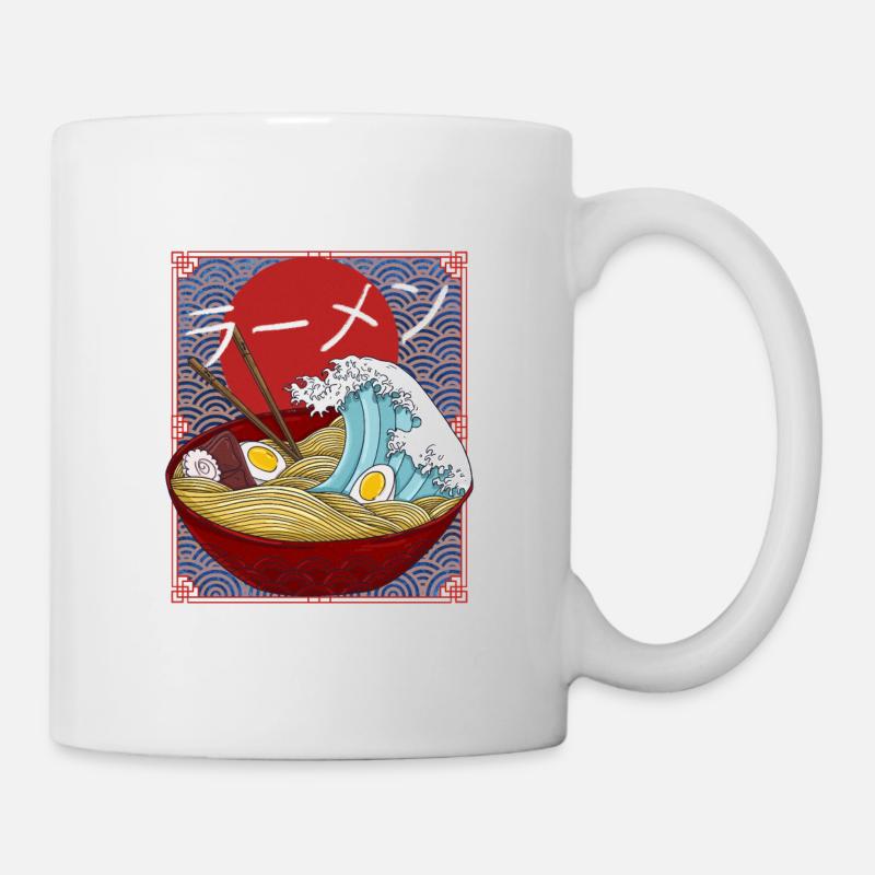 Ramen Vintage Design with Japan Hiragana Sign - Mug - white