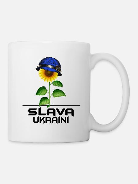 ukraine tournesol slava ukraini bleu-jaune - Mug blanc - blanc