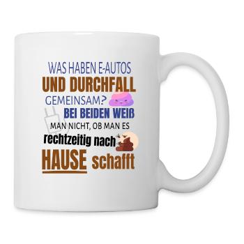 Lustiger Spruch E-Auto Elektroauto - Tasse - Weiß - Rechts